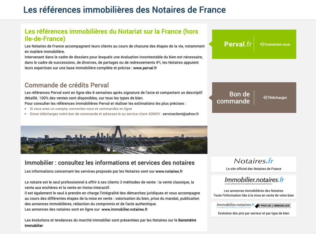 base transactions notaires perval